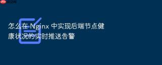 怎么在 nginx 中实现后端节点健康状况的实时推送告警