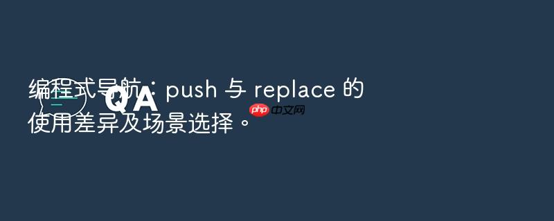 编程式导航:push 与 replace 的使用差异及场景选择。