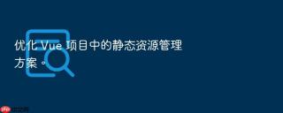优化 Vue 项目中的静态资源管理方案。