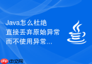Java怎么杜绝直接丢弃原始异常而不使用异常链的不良习惯