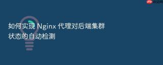 如何实现 Nginx 代理对后端集群状态的自动检测