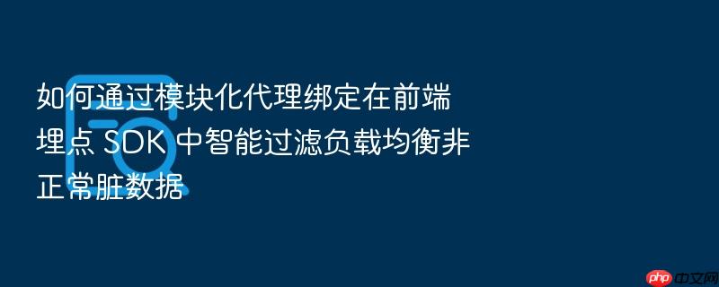 如何通过模块化代理绑定在前端埋点 sdk 中智能过滤负载均衡非正常脏数据