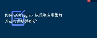 如何实现 nginx 与后端应用集群的高可用链路维护