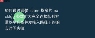 如何通过调整 listen 指令的 backlog 参数扩大完全连接队列容量以平抑高并发接入路径下的响应时间尖峰