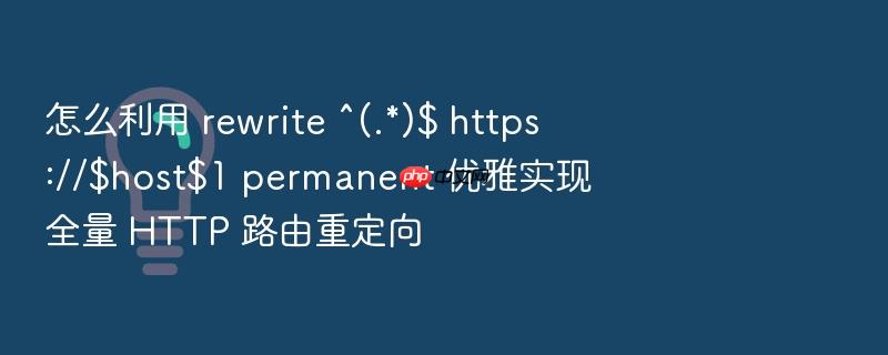 怎么利用 rewrite ^(.*)$ https://$host$1 permanent 优雅实现全量 http 路由重定向