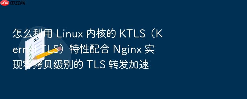怎么利用 linux 内核的 ktls(kernel tls)特性配合 nginx 实现零拷贝级别的 tls 转发加速