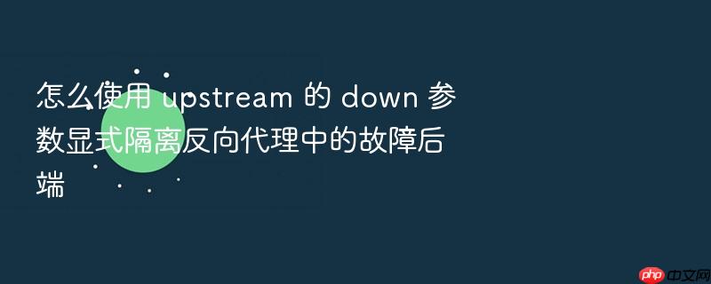怎么使用 upstream 的 down 参数显式隔离反向代理中的故障后端