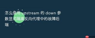 怎么使用 upstream 的 down 参数显式隔离反向代理中的故障后端