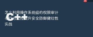 怎么利用操作系统级的权限审计与行为监控提升安全防御健壮性实战