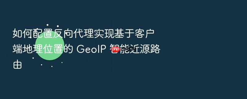 如何配置反向代理实现基于客户端地理位置的 geoip 智能近源路由