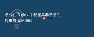 怎么在 nginx 中配置集群节点的权重自适应调配