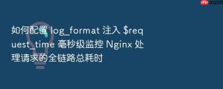 如何配置 log_format 注入 $request_time 毫秒级监控 nginx 处理请求的全链路总耗时