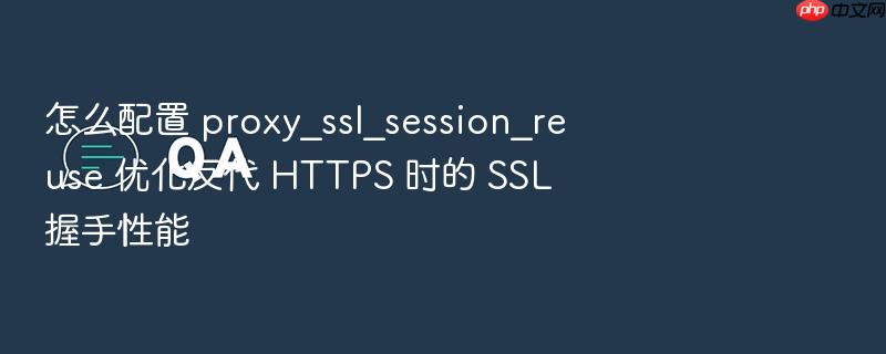 怎么配置 proxy_ssl_session_reuse 优化反代 https 时的 ssl 握手性能