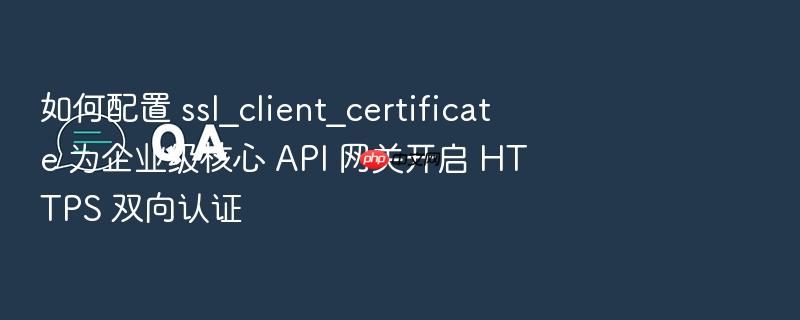 如何配置 ssl_client_certificate 为企业级核心 api 网关开启 https 双向认证