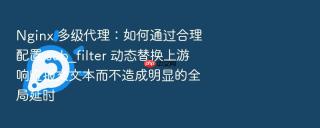 nginx 多级代理:如何通过合理配置 sub_filter 动态替换上游响应报文文本而不造成明显的全局延时