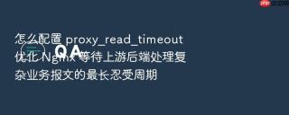 怎么配置 proxy_read_timeout 优化 Nginx 等待上游后端处理复杂业务报文的最长忍受周期