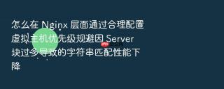 怎么在 Nginx 层面通过合理配置虚拟主机优先级规避因 Server 块过多导致的字符串匹配性能下降