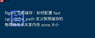 nginx 页面缓存:如何配置 fastcgi_cache_path 定义快照缓存的物理路径与共享内存 zone 大小