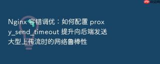 nginx 容错调优:如何配置 proxy_send_timeout 提升向后端发送大型上传流时的网络鲁棒性