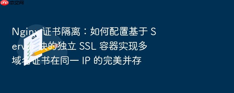 nginx 证书隔离:如何配置基于 server 块的独立 ssl 容器实现多域名证书在同一 ip 的完美并存