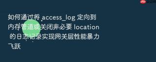 如何通过将 access_log 定向到内存管道或关闭非必要 location 的日志记录实现网关层性能暴力飞跃