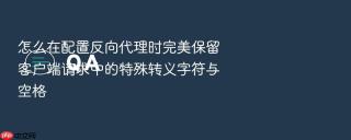 怎么在配置反向代理时完美保留客户端请求中的特殊转义字符与空格