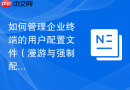 如何管理企业终端的用户配置文件（漫游与强制配置）