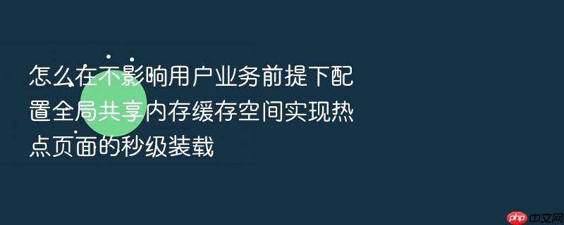怎么在不影响用户业务前提下配置全局共享内存缓存空间实现热点页面的秒级装载