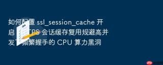 如何配置 ssl_session_cache 开启 https 会话缓存复用规避高并发下频繁握手的 cpu 算力黑洞