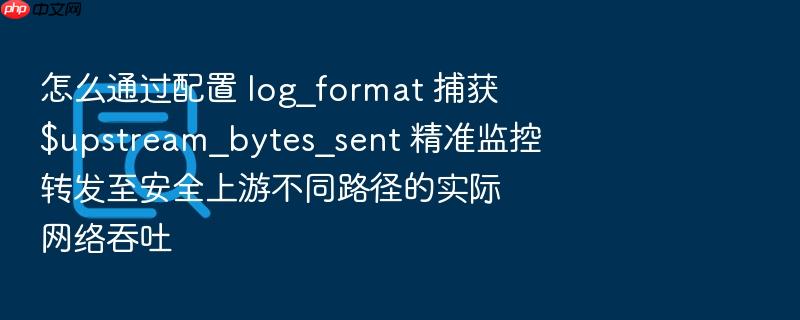 怎么通过配置 log_format 捕获 $upstream_bytes_sent 精准监控转发至安全上游不同路径的实际网络吞吐