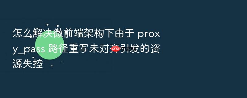 怎么解决微前端架构下由于 proxy_pass 路径重写未对齐引发的资源失控