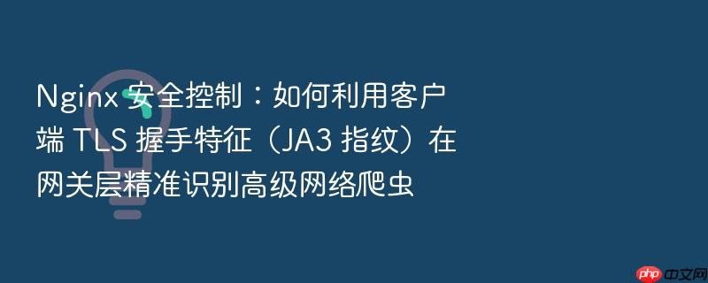 nginx 安全控制:如何利用客户端 tls 握手特征(ja3 指纹)在网关层精准识别高级网络爬虫