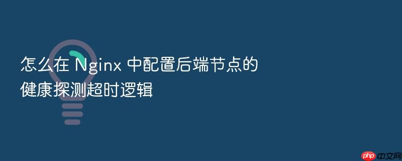 怎么在 nginx 中配置后端节点的健康探测超时逻辑