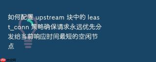 如何配置 upstream 块中的 least_conn 策略确保请求永远优先分发给当前响应时间最短的空闲节点