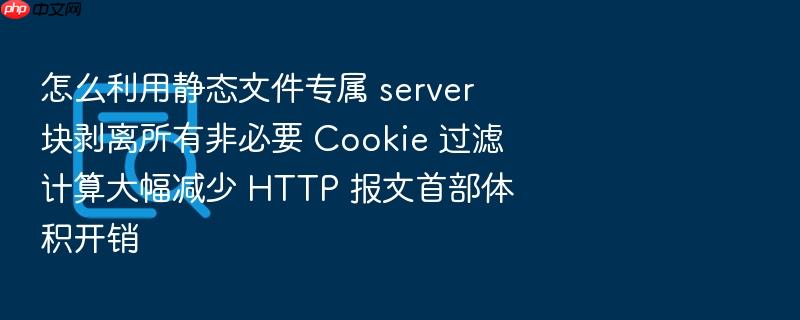 怎么利用静态文件专属 server 块剥离所有非必要 cookie 过滤计算大幅减少 http 报文首部体积开销