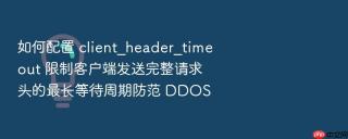 如何配置 client_header_timeout 限制客户端发送完整请求头的最长等待周期防范 DDOS