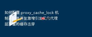 如何配置 proxy_cache_lock 机制避免高并发激增引发反向代理层严重的缓存击穿