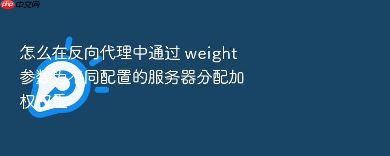 怎么在反向代理中通过 weight 参数为不同配置的服务器分配加权权重