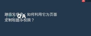 路由元信息：如何利用它为页面定制标题与权限？