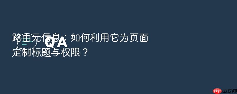 路由元信息:如何利用它为页面定制标题与权限?