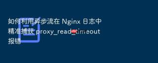 如何利用异步流在 nginx 日志中精准捕获 proxy_read_timeout 报错
