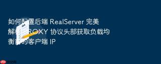 如何配置后端 realserver 完美解析 proxy 协议头部获取负载均衡前的客户端 ip