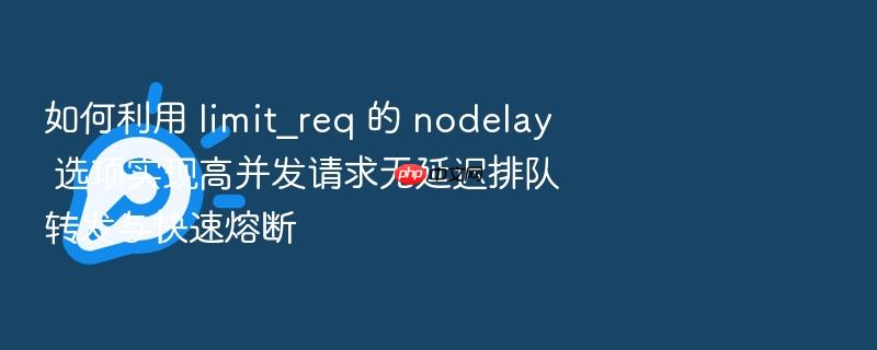 如何利用 limit_req 的 nodelay 选项实现高并发请求无延迟排队转发与快速熔断