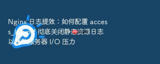 Nginx 日志提效：如何配置 access_log off 彻底关闭静态资源日志以释放服务器 I/O 压力