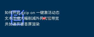 如何开启 gzip on 一键激活动态文本压缩大幅削减外网传输带宽并加速页面首屏渲染