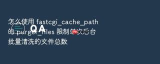 怎么使用 fastcgi_cache_path 的 purger_files 限制单次后台批量清洗的文件总数
