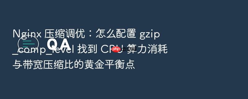 nginx 压缩调优：怎么配置 gzip_comp_level 找到 cpu 算力消耗与带宽压缩比的黄金平衡点