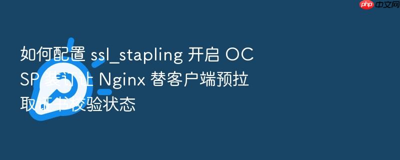 如何配置 ssl_stapling 开启 ocsp 装订让 nginx 替客户端预拉取证书校验状态