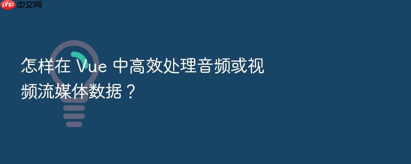 怎样在 vue 中高效处理音频或视频流媒体数据?