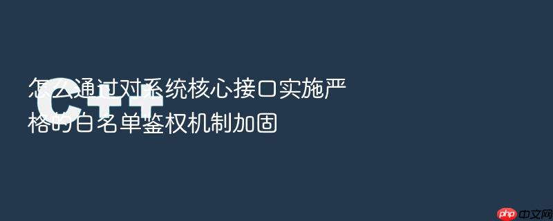 怎么通过对系统核心接口实施严格的白名单鉴权机制加固